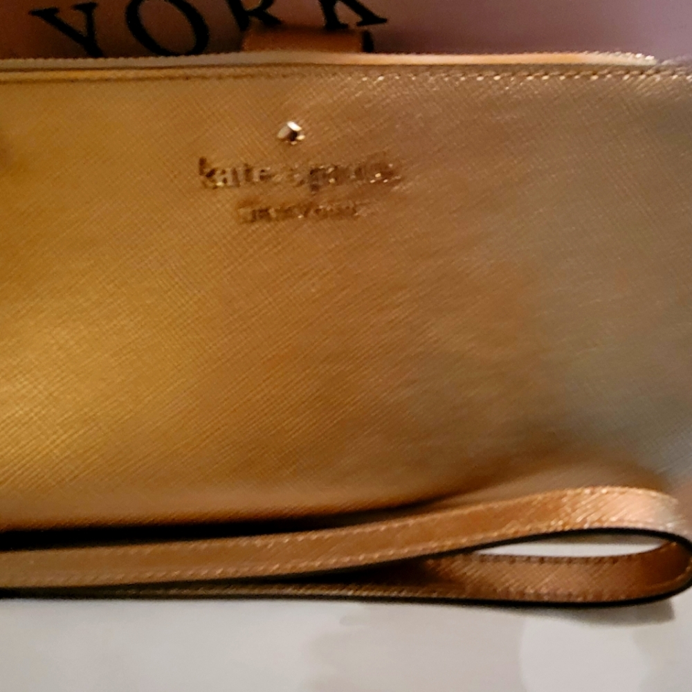 Kate Spade Rose Gold Phone Holder Wristlet